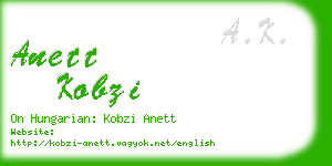 anett kobzi business card